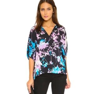 DvF Kora Silk Poncho Blouse